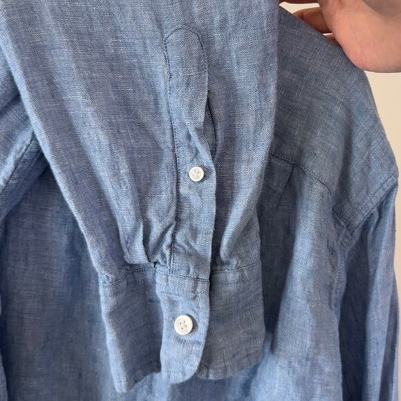Mens J Crew Baird McNutt Irish Linen Textured Band Collar Button Down Shirt - XL - Picture 8 of 8